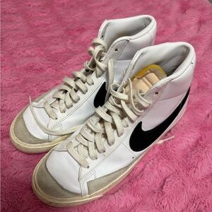 Women's Nike White and Black High-Top Sneakers